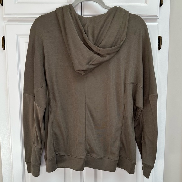 The Kooples Sport Lace Up Hoodie Sweatshirt in Taupe Brown Size XS - Picture 3 of 10